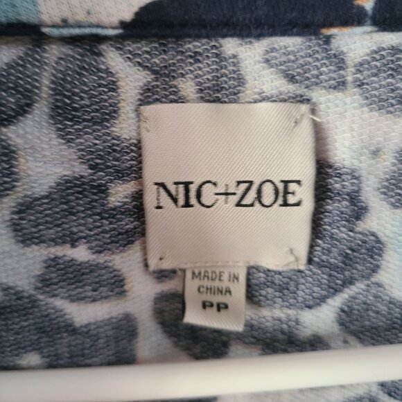 Nic & Zoe US Women's Size PP 100% Cotton Mock Neck Sweatshirt Floral Casual - Picture 6 of 10